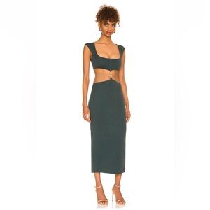 Camila Coelho's Knox Midi Dress in Emerald green